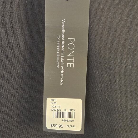 Lane Bryant Ponte Trouser Black Stretch Size 22/24 TALL Wide Leg 33" Inseam NWT - Picture 3 of 8